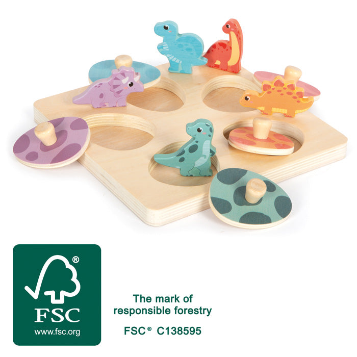 Risaeðlu púsl & minnisleikur með risaeðlum og eggjum, FSC vottað, leikfang frá Small Foot.