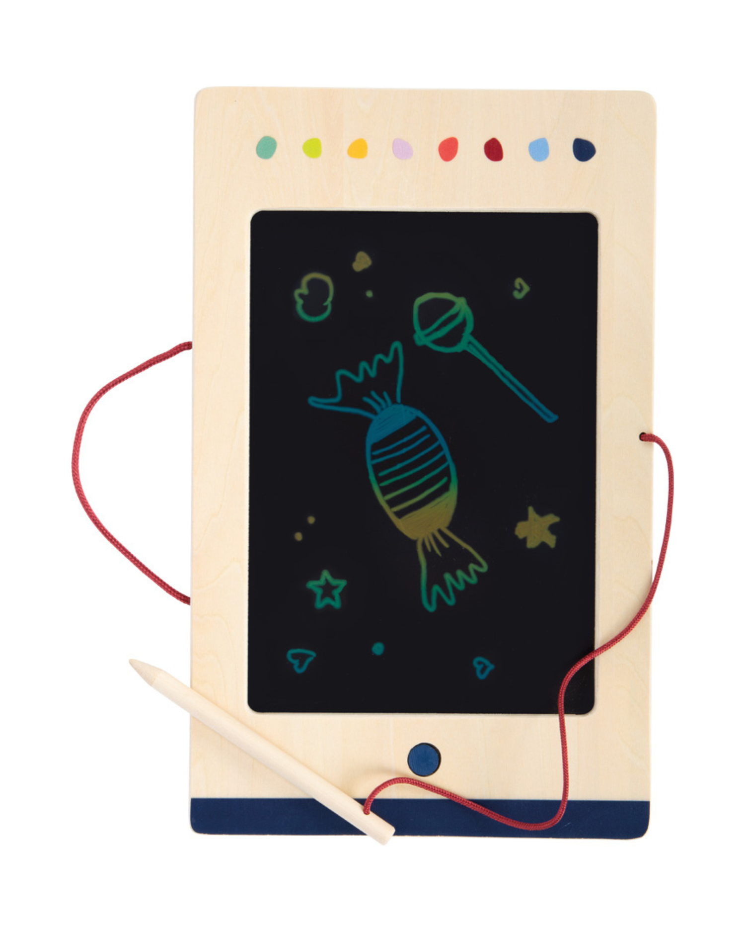 LCD skrif- og teiknibretti fyrir börn úr við með penna