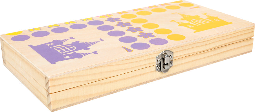 Lúdó borðspil með innbyggðu geymsluplássi.