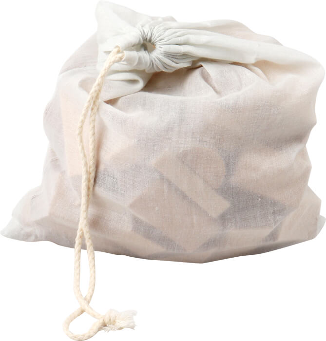 aupoki með viðarkubbum – auðveld geymsla og ferðavæn lausn.