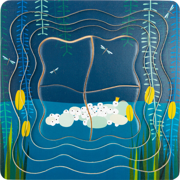 Lagapúsl – stig 1 með froskaeggjum og vatnaliljum.