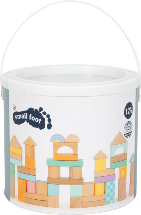 Geymsluhylki fyrir Pastel viðarkubba – 50 stk byggingarsett