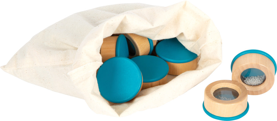 Hlustunar minnisspil þar sem para þarf saman ílát með sama hljóði