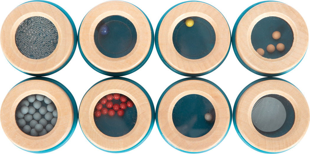 Nærmynd af mismunandi fyllingum í hlustunar minnisspili