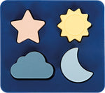 Sílíkon púsl frá Small Foot blátt á litinn