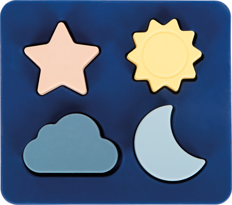 Sílíkon púsl frá Small Foot blátt á litinn