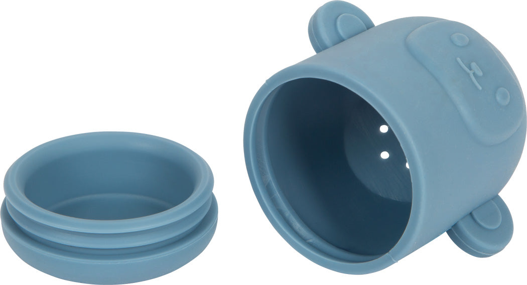 Opnanlegt sílíkon baðleikfang – api – sýnt með botni og innvolsi.