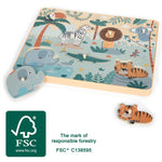 FSC vottað safari púsl með dýrahljóðum.