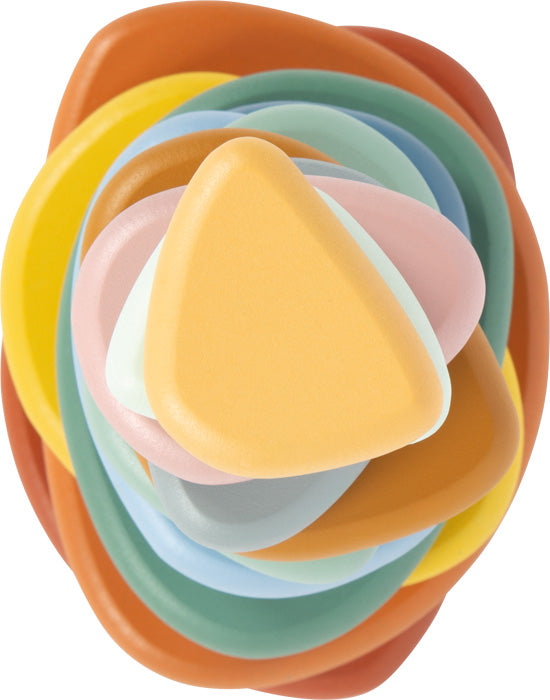 Ofan frá: steinarnir staflaðir saman í kringlótt form