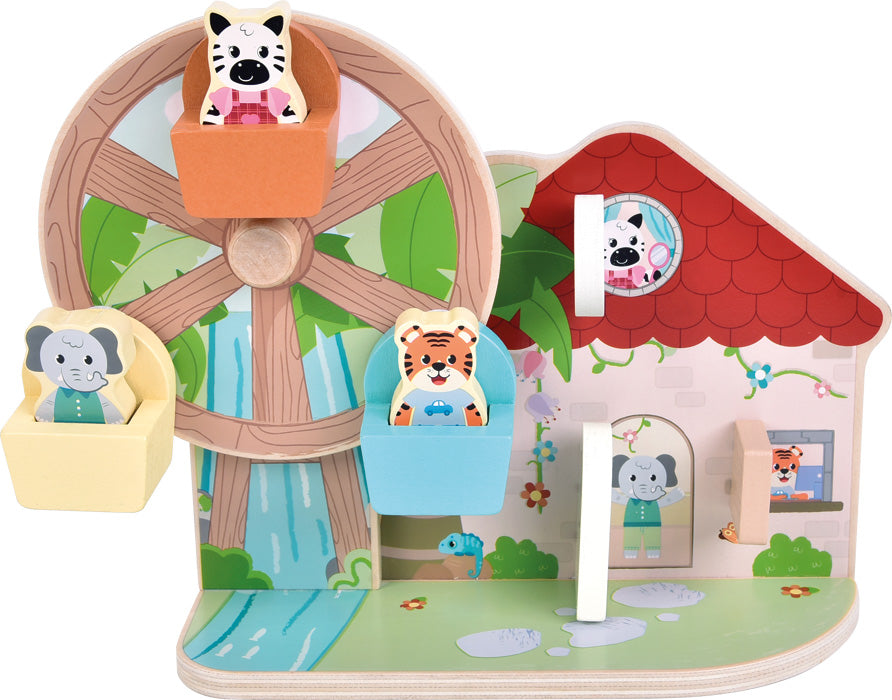 Allar dýraverur í sætum og sýnilegar bak við glugga, örvandi fyrir ímyndunarleik