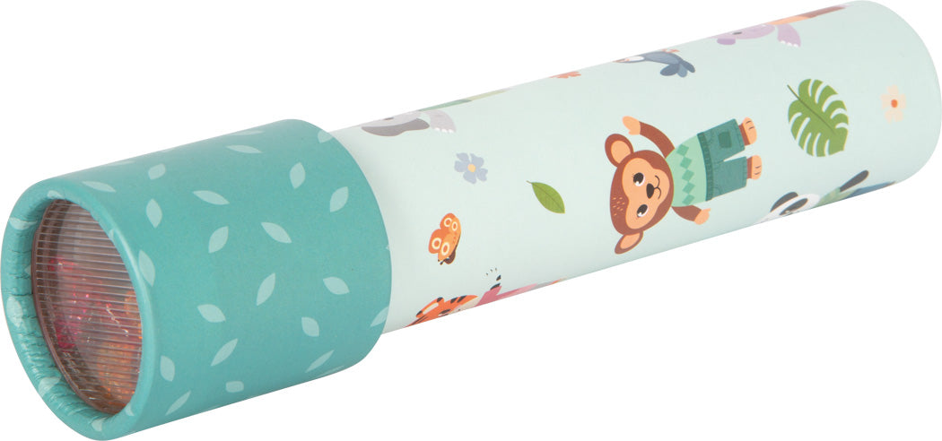 Hliðarsýn af kviksju með apa, tígrisdýri og panda.