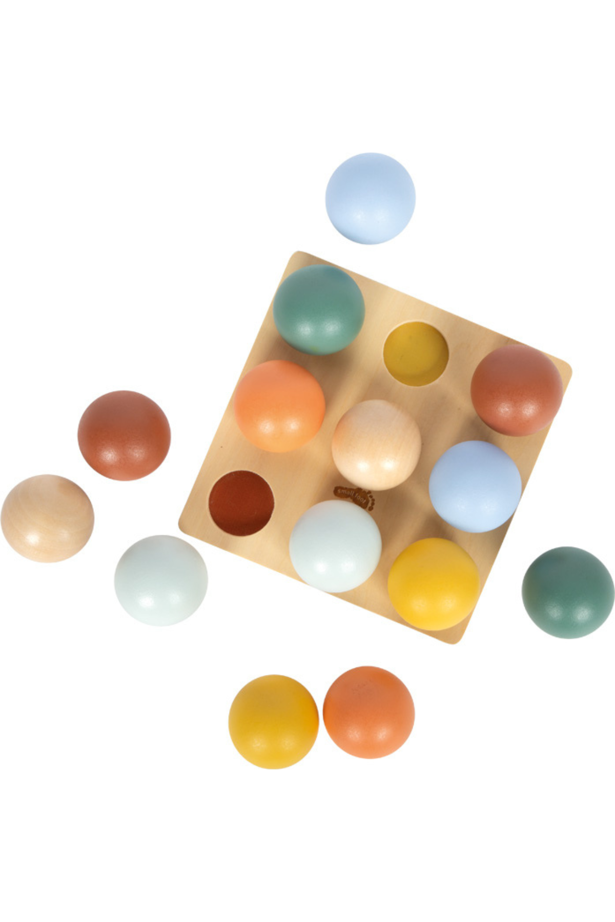 Small Foot Montessori leikur með litríkum viðarkúlum