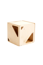 2in1 montessori cube sett í náttrúrulegum viðar lit.