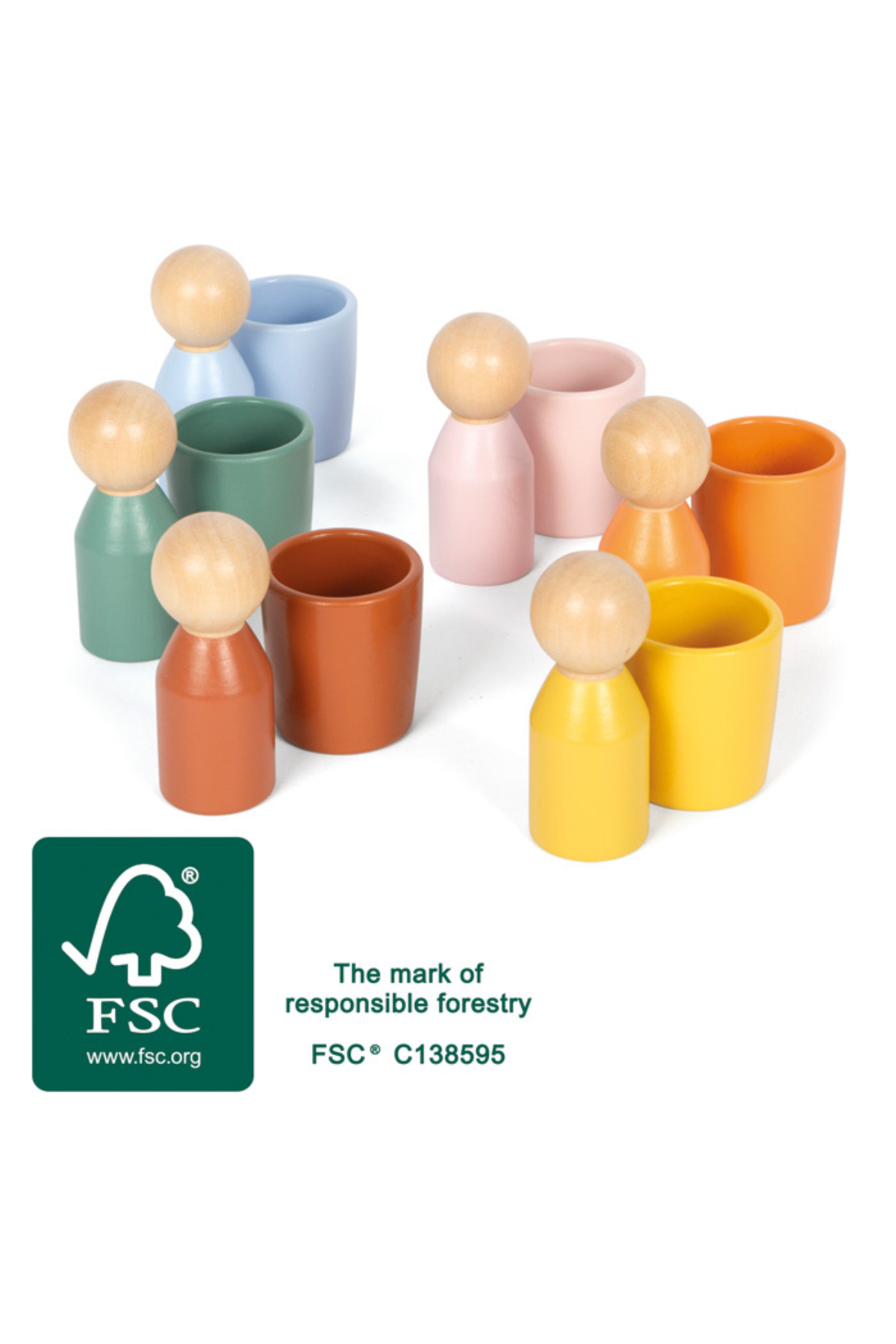Montessori flokkunarleikfang úr FSC vottuðum við