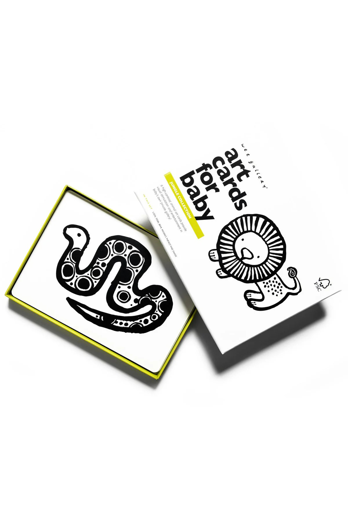 Cards packaging with animal illustrations on a white background