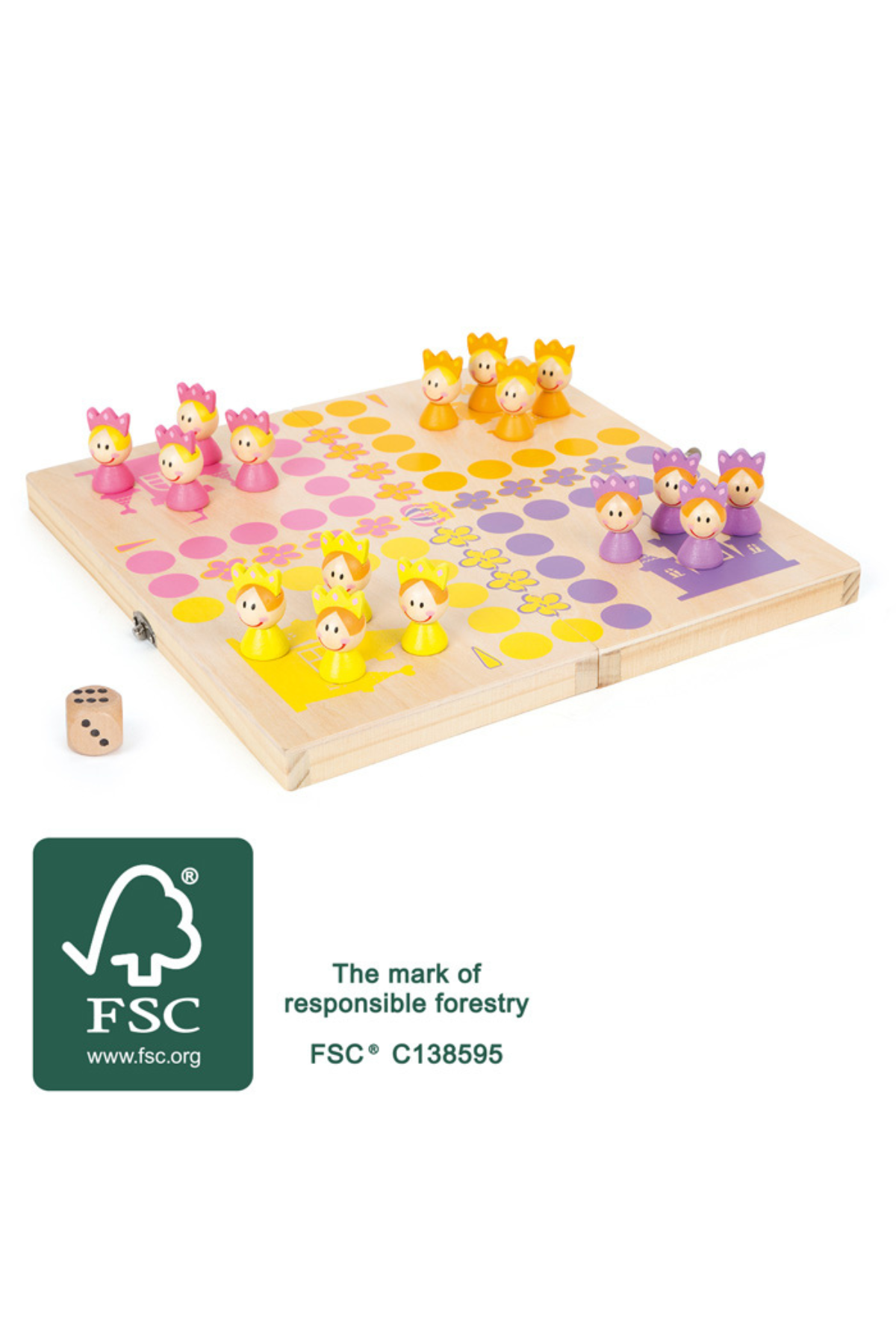 Lúdó borðspil með prinsessu þema úr FSC vottuðum við