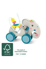 Fíll úr FSC vottuðum við með perlubraut og snúru fyrir börn 12 mánaða+