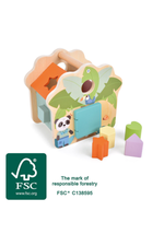 Formkubbahús "Jungle Friends", 5 litaðir kubbar og FSC vottun.