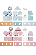 Pastel blá og bleik útgáfa með 14 hlutum