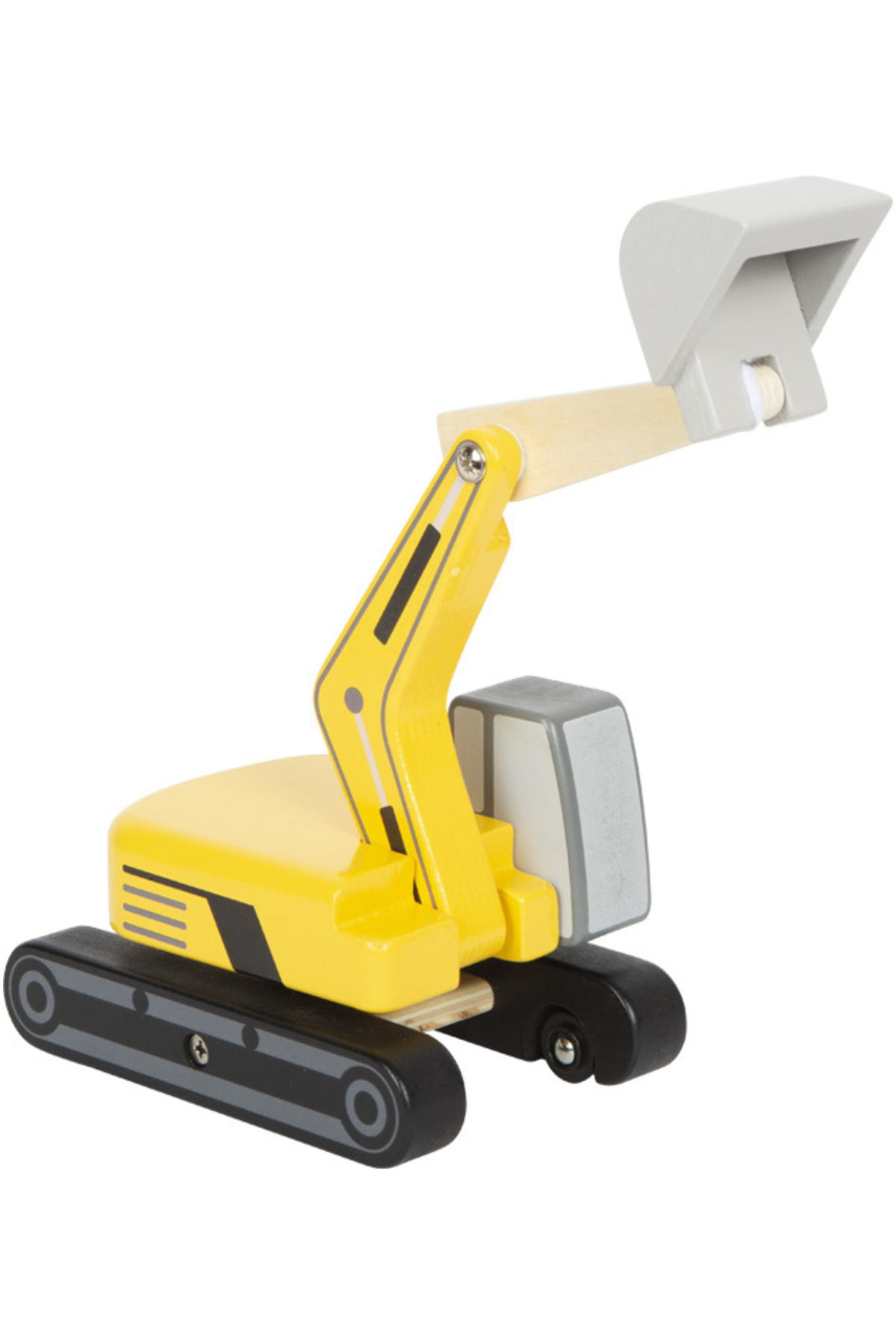 Gul beltagrafa úr við – skófla og armur í hreyfingu