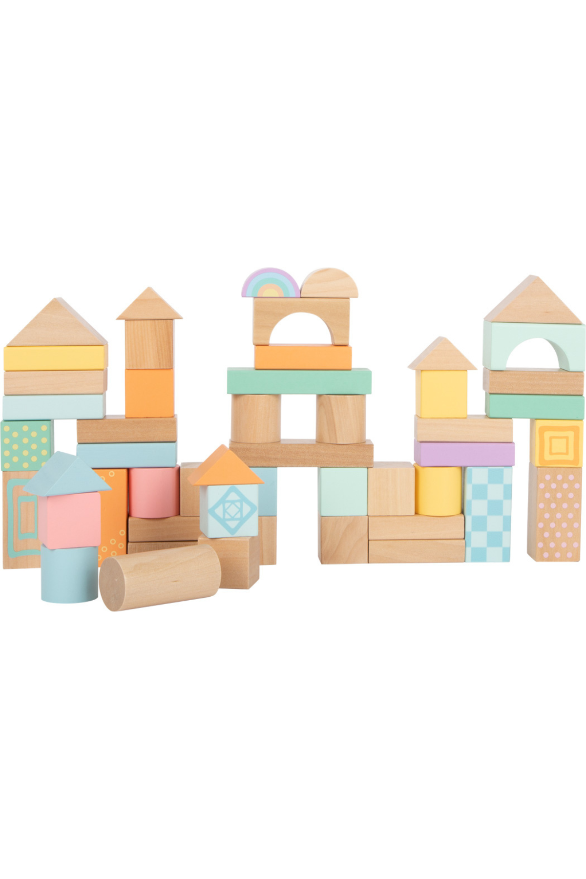 Pastel viðarkubbar – 50 stk 
