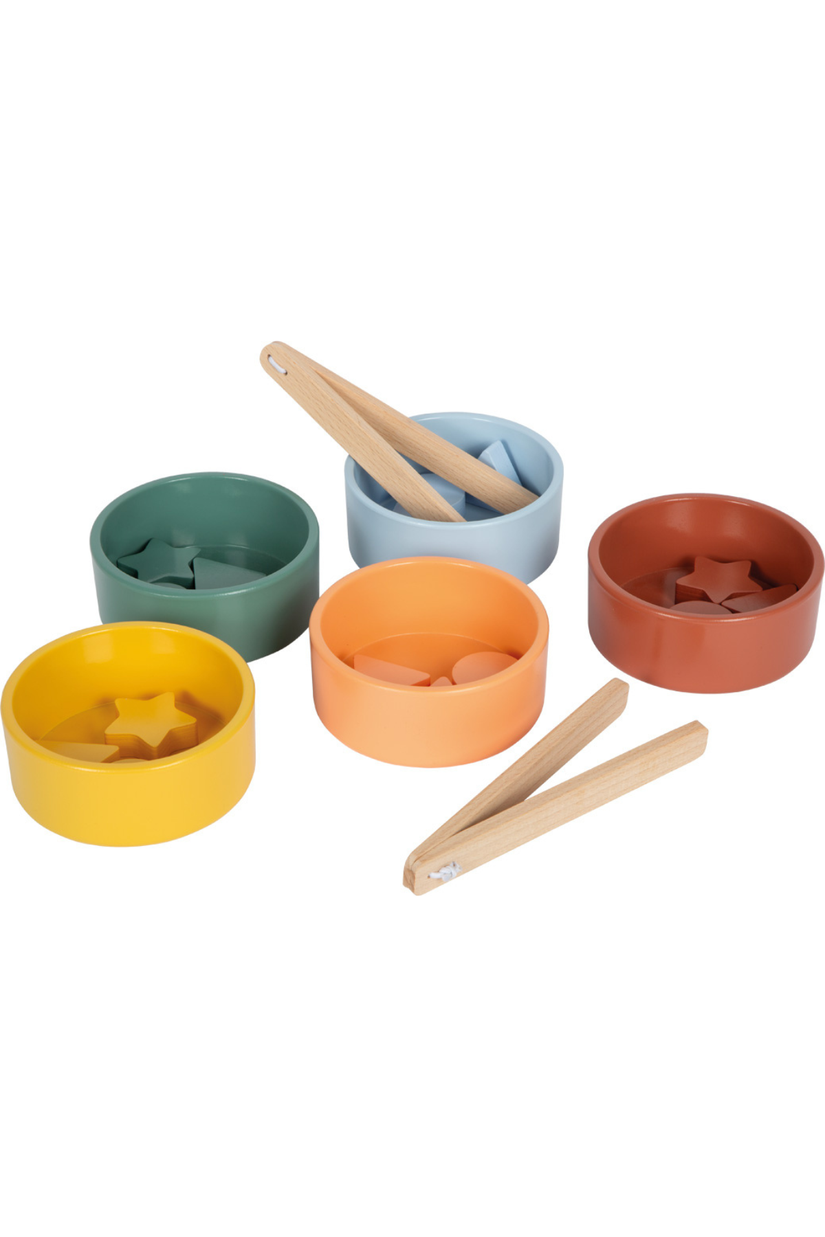 Montessori flokkunarleikur fyrir börn með töngum og litum