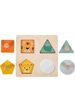 Trépúsl fyrir börn með fjórum formum og griphnöppum í Montessori stil