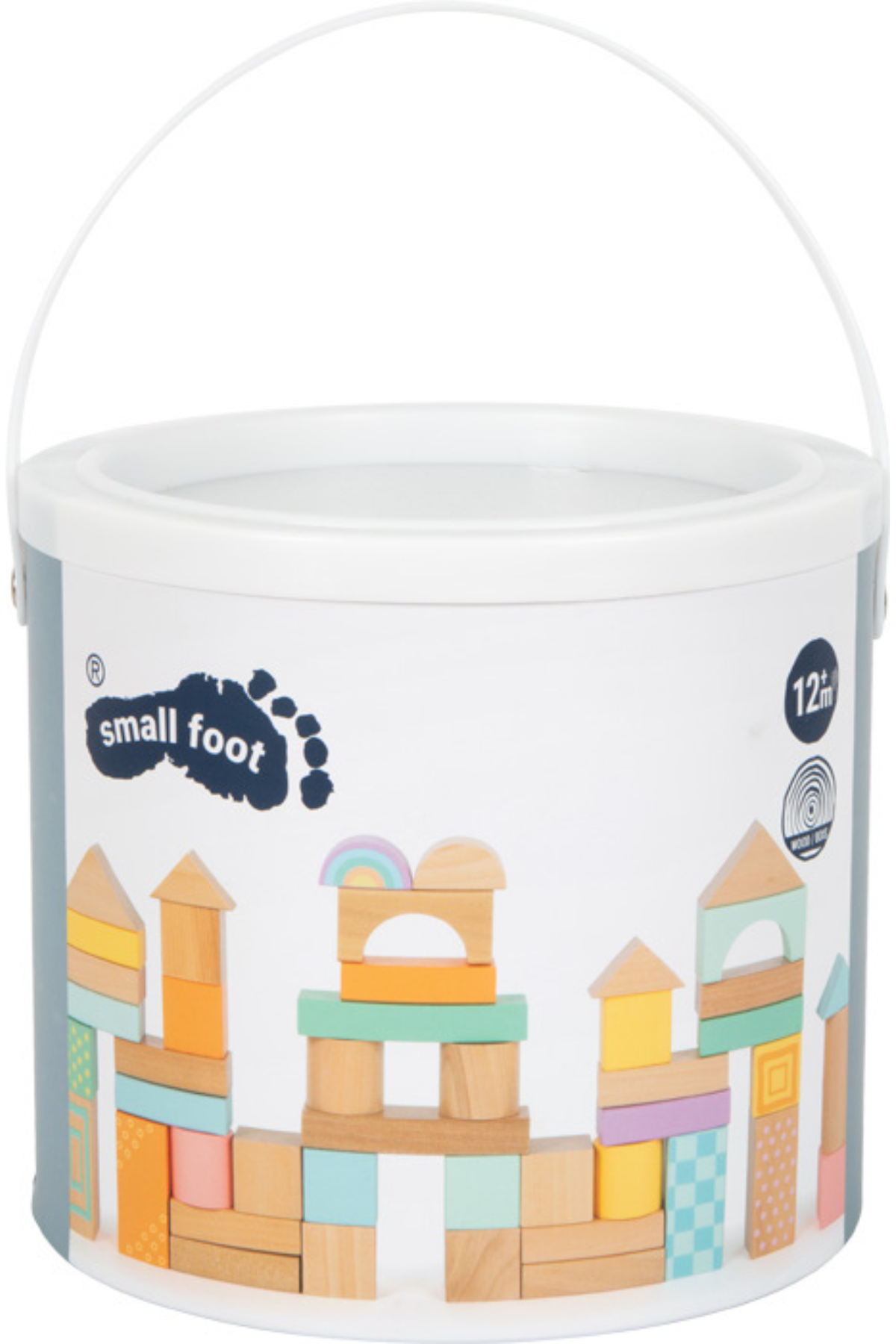 Geymsluhylki fyrir Pastel viðarkubba – 50 stk byggingarsett