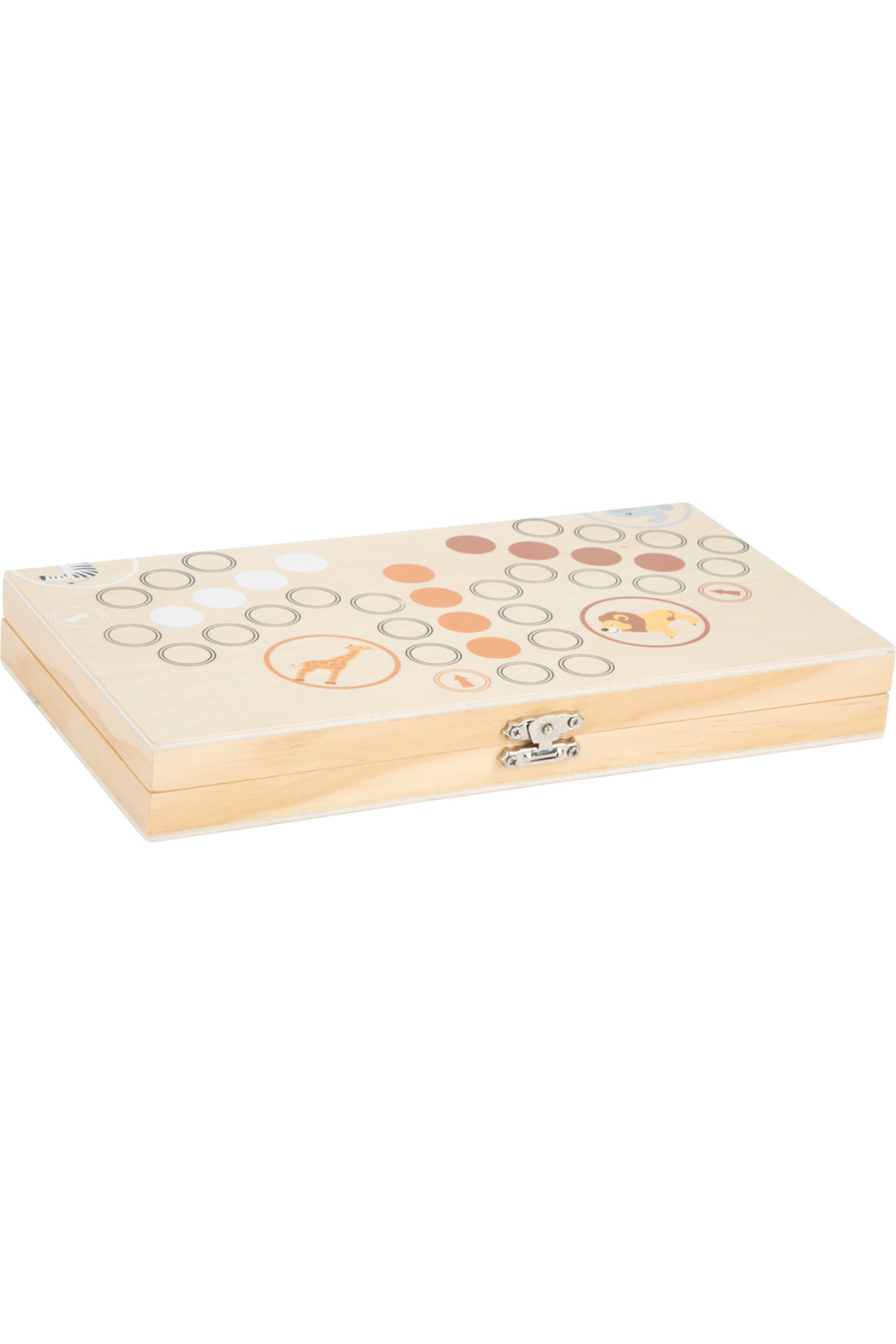 Ludo Safari viðarspil með leikborði sem nýtist einnig sem geymslubox undir spilið
