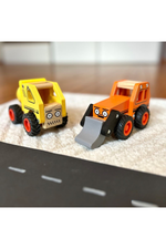 Viðargrafa í leikjaumhverfi ásamt öðrum vinnuvélum fyrir börn