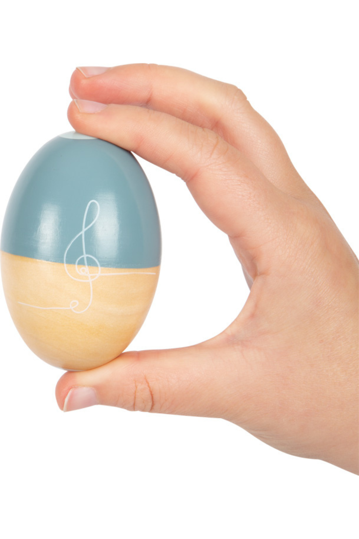 Egg hristari úr við í hendi – barnahljóðfæri fyrir tónlistarleik