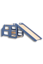 Blár 3in1 Montessori hjálparturn með rennibraut – step stool, leikturn og renna í einu
