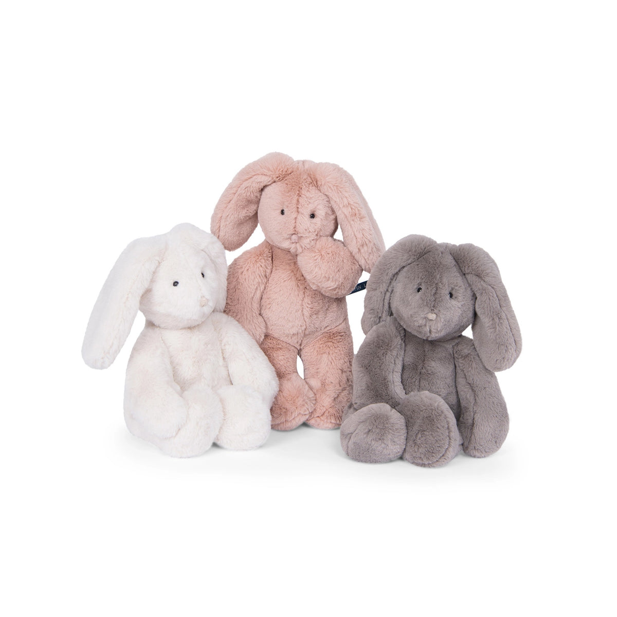 Louison kanínur frá Moulin Roty í kremhvítu, bleiku og gráu, mjúk OEKO-TEX mjúkdýr