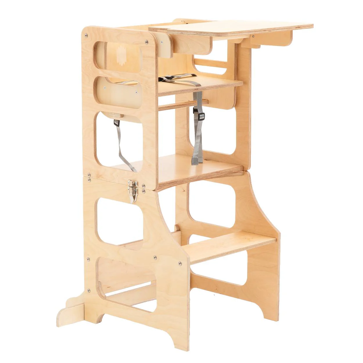 Natural Wood Viðar 3in1 hjálparturn og matarstóll fyrir börn – step stool, matarstóll og leikstóll í einu