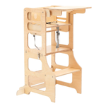 Natural Wood Viðar 3in1 hjálparturn og matarstóll fyrir börn – step stool, matarstóll og leikstóll í einu