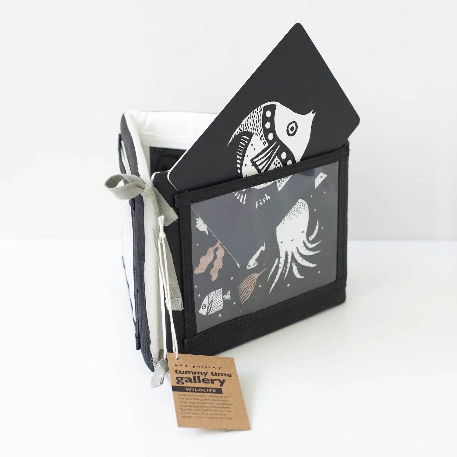 Vasi fyrir Art Cards með fisk og önd – svarthvítt skynörvun.