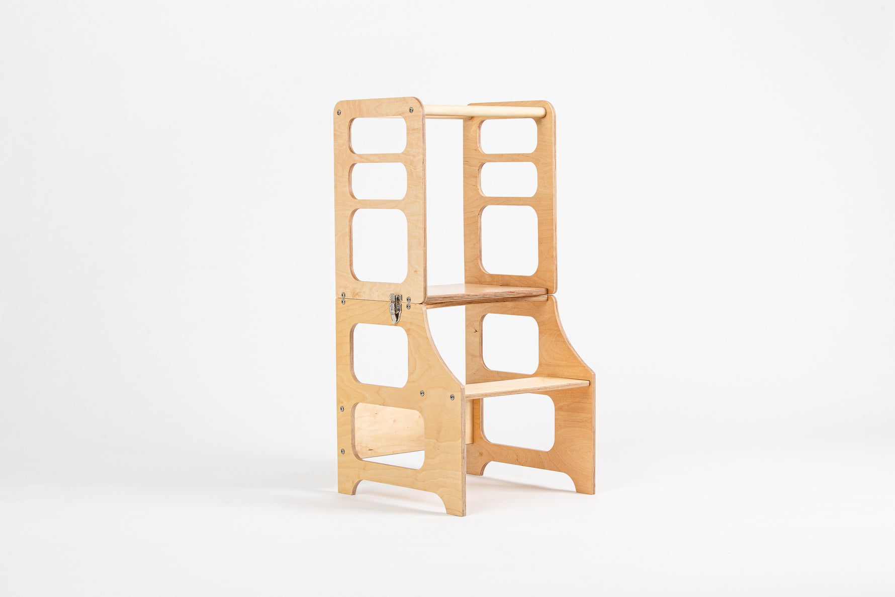 Natural Wood Viðar 2in1 Montessori hjálparturn og stóll fyrir börn – tré turn fyrir eldhús og leik